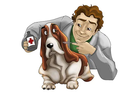 Vet dává psu antibiotika z lékárny