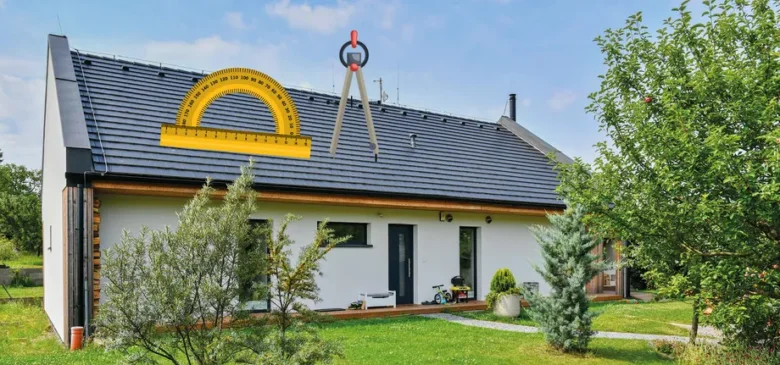 Modern dům s plochou střechou pokrytou krytinou