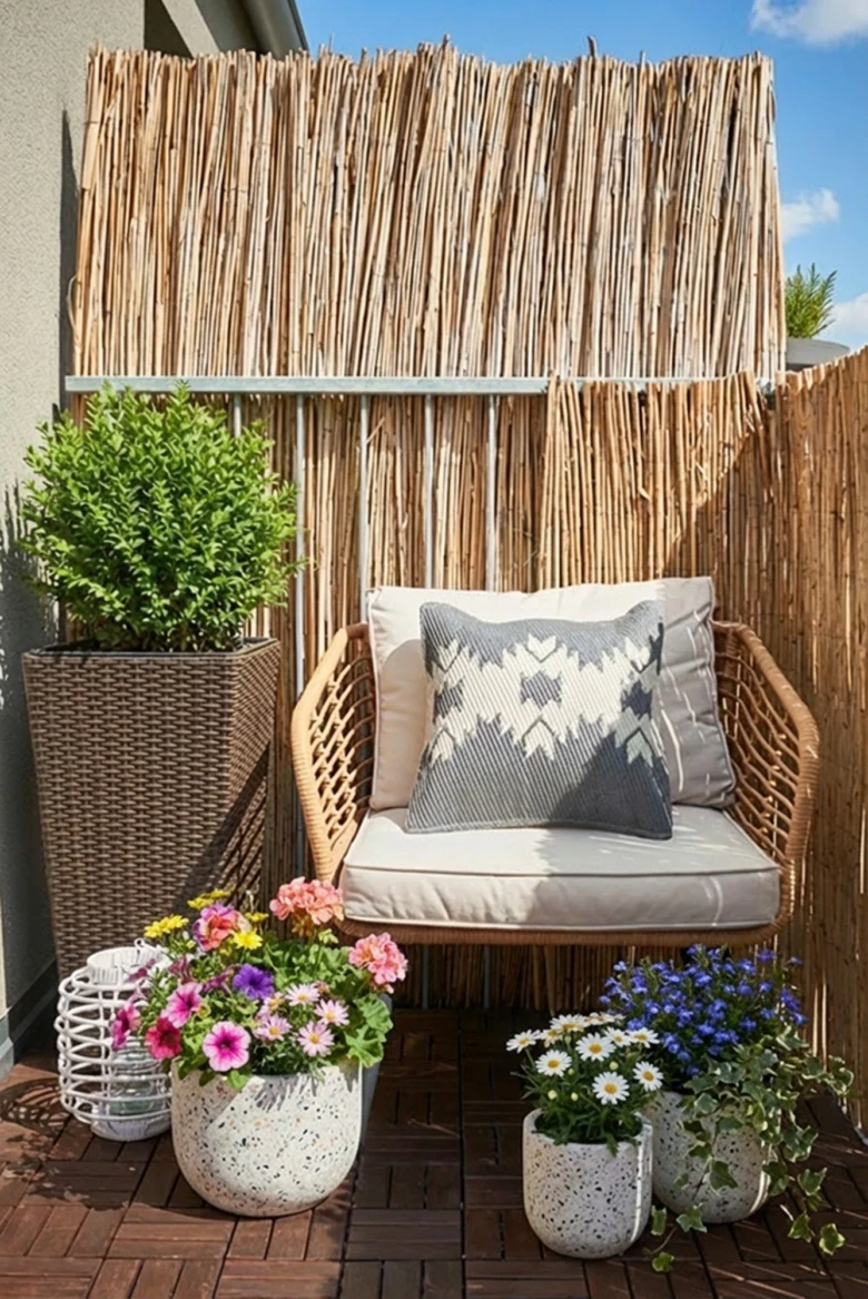 Balkón s květinami a rostlinami pro inspiraci