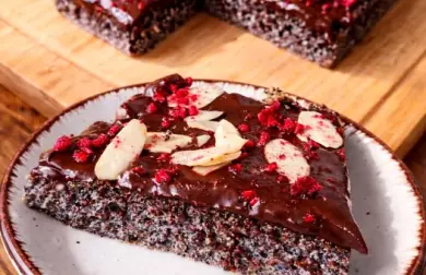 Gluten-free slice cake with toppings